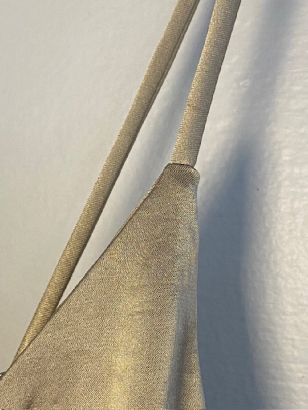 Wilfred Aritzia Satin Slip Dress with Lace Medium Midi Pale Gold - Picture 5 of 16